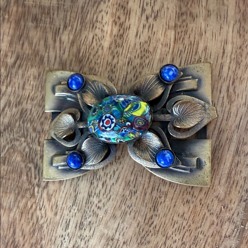 Vintage Belt Buckle with Colorful Stone